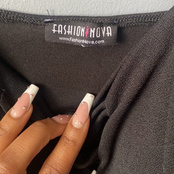 Bodysuit Dress with Mesh Overlay - Picture 6 of 7